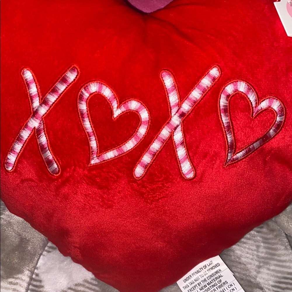 Red Heart XO Plush Pillow - Picture 2 of 3